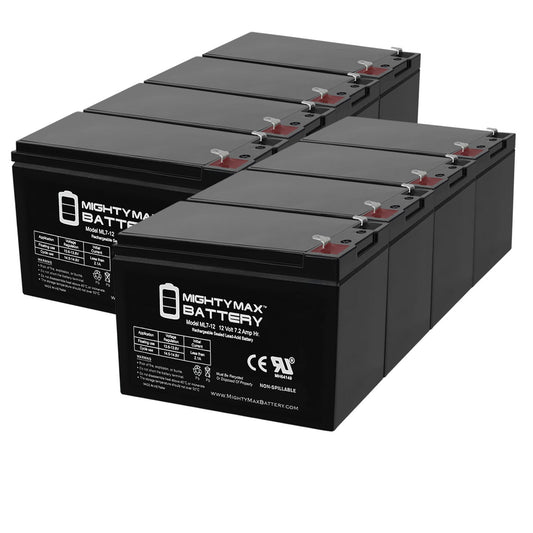 12 Volt 7 Amp Hour Alarm Battery - 8 Pack