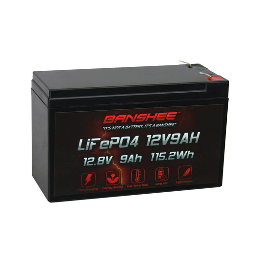 12 Volt 9AH Deep Cycle Rechargeable Lithium ion Battery Perfect for Replace UPS System Fish Finder Battery Maintenance-Free Built in BMS