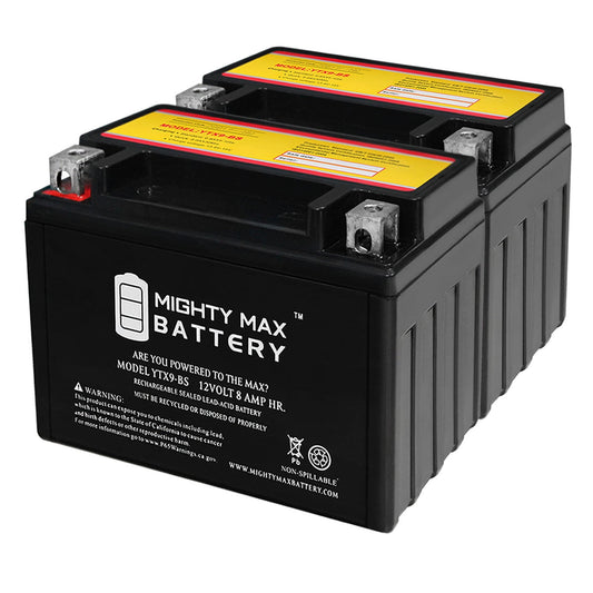 YTX9-BS SLA Battery for Powersport Motorcycle Scooter ATV - 2 Pack