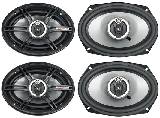 (4) Crunch CS693 6x9 Car Audio 3-Way Speakers 400 Watts Max