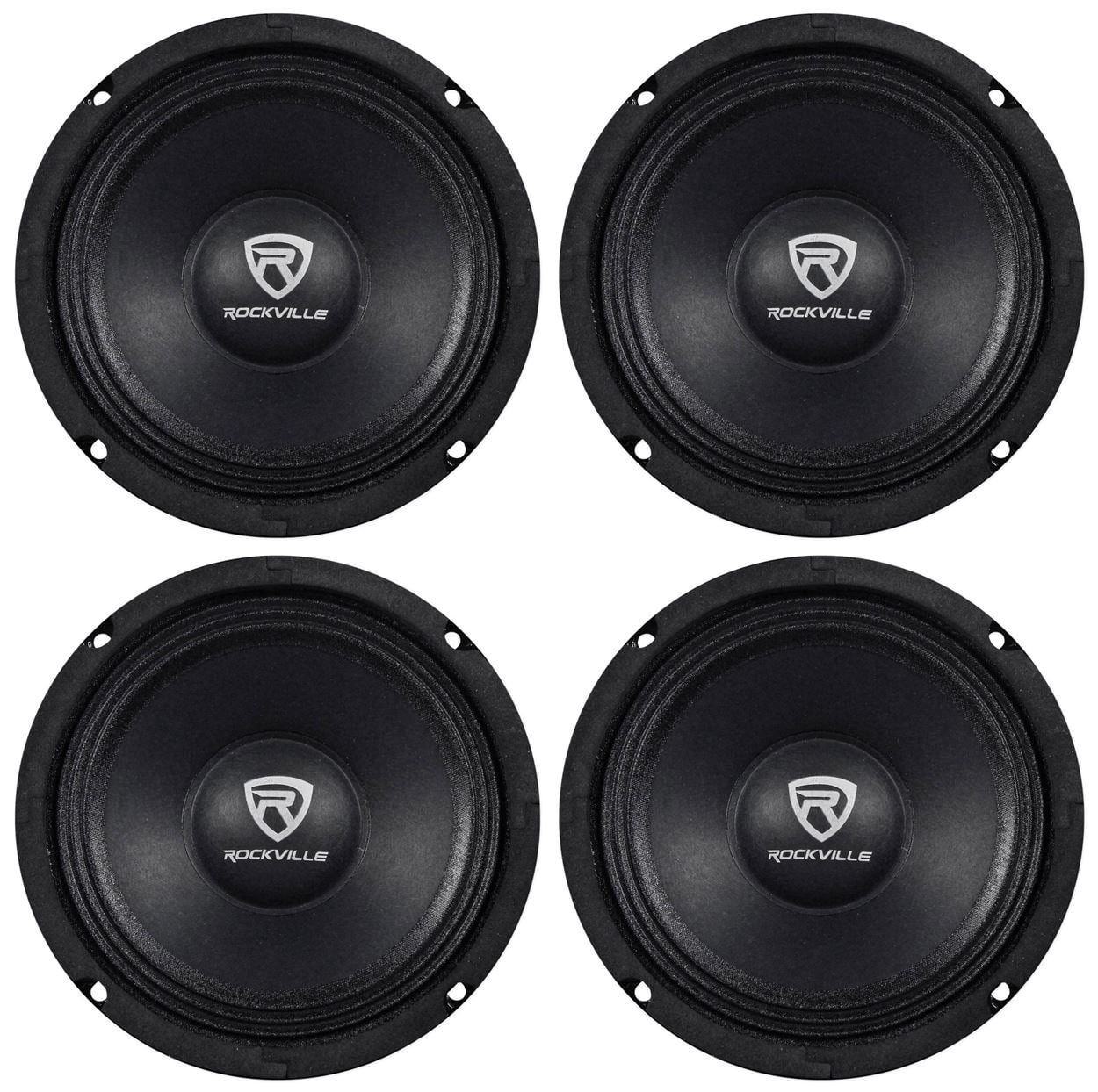 (4) Rockville RM68PRO 6.5 800 Watt 8 Ohm SPL Midbass/Midrange Car Speakers