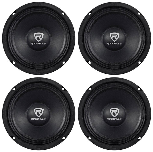 (4) Rockville RM68PRO 6.5 800 Watt 8 Ohm SPL Midbass/Midrange Car Speakers