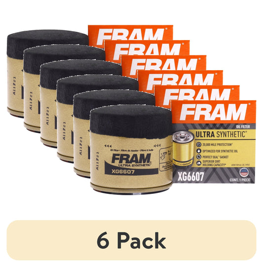 (6 pack) FRAM Ultra Synthetic Oil Filter, XG6607, 20K mile Replacement Engine Oil Filter