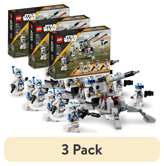 (3 pack) LEGO Star Wars 501st Clone Troopers Battle Pack 75345 Toy Set - Buildable AV-7 Anti Vehicle Cannon, 4 Minifigures Clone Squadron Collection, Great Gift for Kids Ages 6+