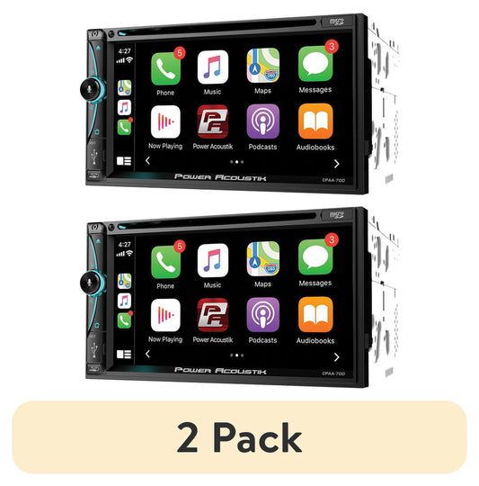 (2 pack) Power Acoustik CPAA-70D 7 Touchscreen LCD 2-DIN DVD/CD Receiver with Apple CarPlay and Android Auto