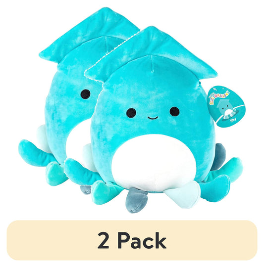 (2 pack) Squishmallow 10 Teal Squid Plush - Cute and Soft Stuffed Animal Toy - Official Kellytoy - Great Gift for Kids or Graduation!