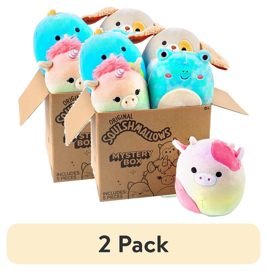 (2 pack) Squishmallow 5 Surprise Package Toy - Cute Stuffed Animal, Assorted Styles, Kellytoy Official