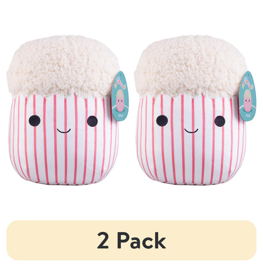 (2 pack) Squishmallows 10 Arnel The Popcorn - Official Kellytoy Plush - Cute and Soft Food Stuffed Animal Toy - Great Gift for Kids