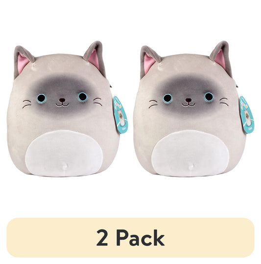 (2 pack) Squishmallows 10 Felton The Siamese Cat - Official Kellytoy Plush - Soft and Squishy Kitty Stuffed Animal Toy - Great Gift for Kids