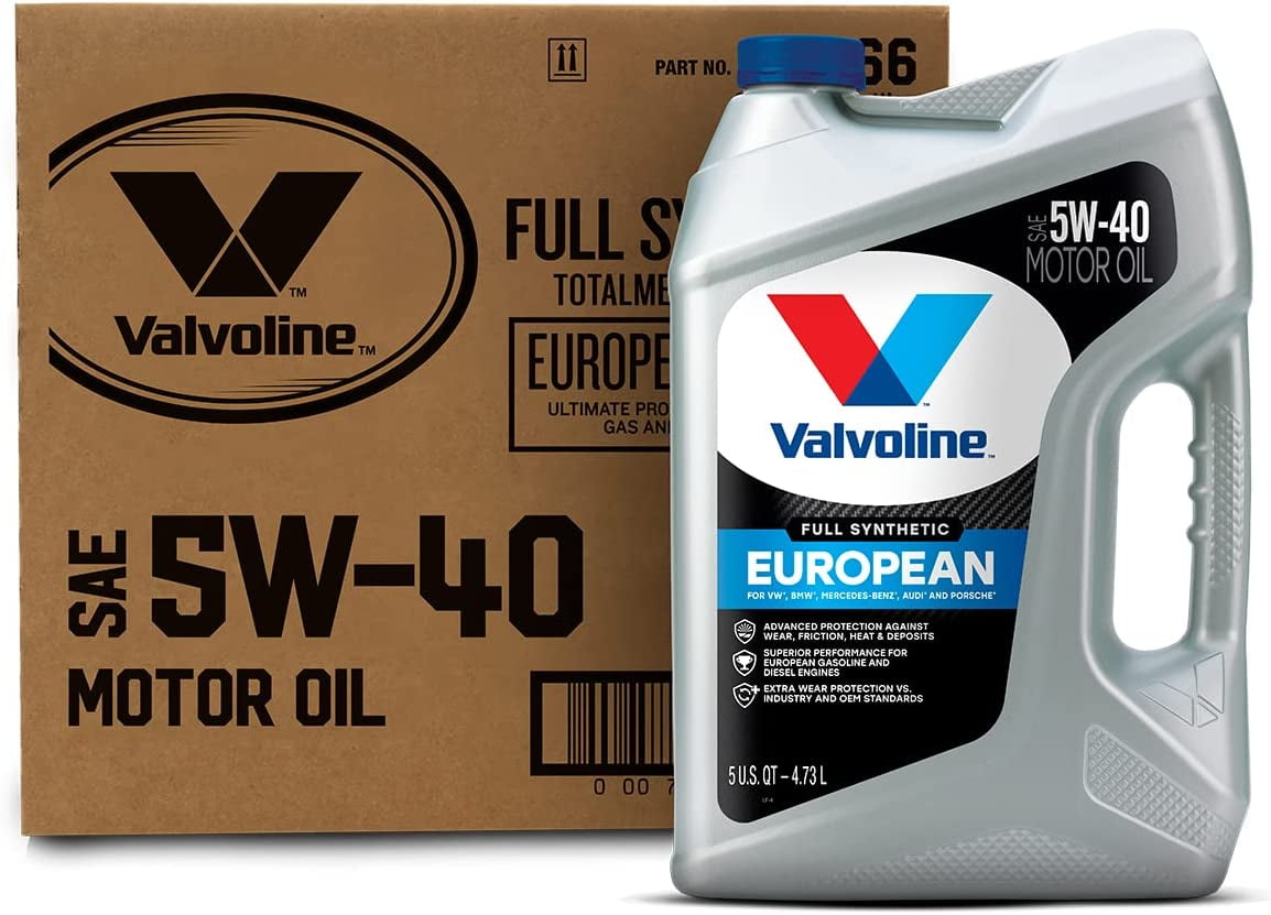 (3 pack) Valvoline European Vehicle Full Synthetic 5W-40 Motor Oil 5 Quart, Case of 3